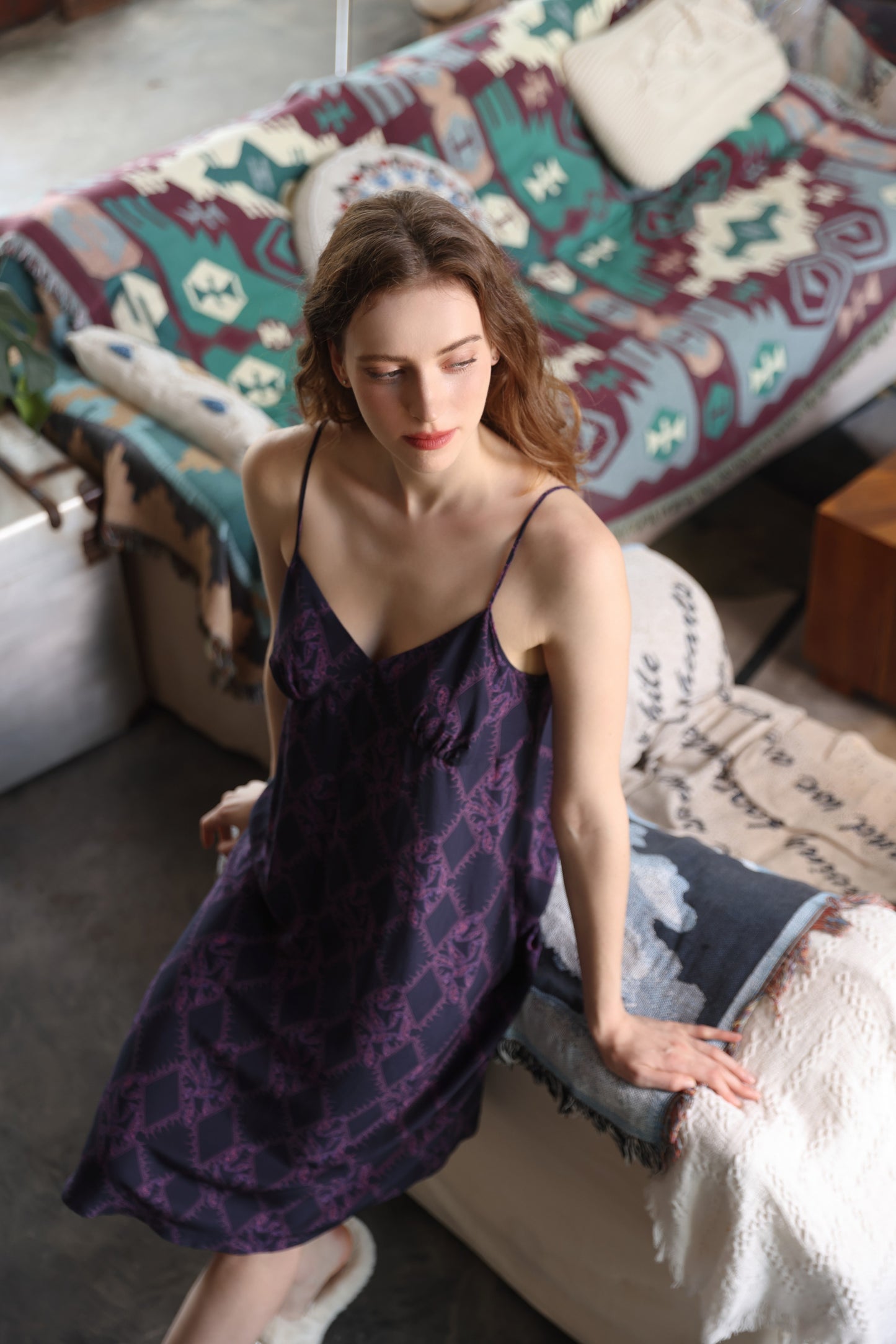 Asnature Women's Silk Sleepwear 100% Silk Slip Chemise Lingerie Nightgown