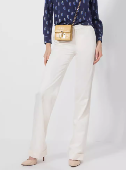 asnature2024 spring and summer wide -leg pants silk casual pants white loose straight pants mulberry silk pants children
