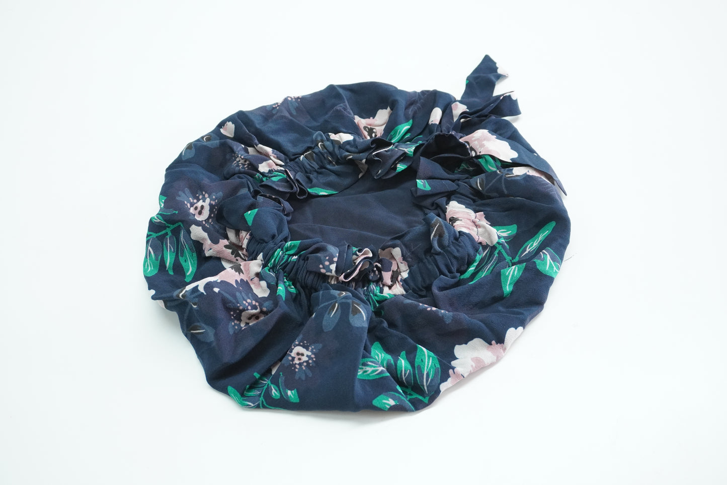 Silk adjustment does not press the hair and sleeping hat, big round hat, real silk hair hat