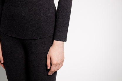 ASNATURE2024 non -trace warm underwear female plus velvet AB double -sided containing 5%goat and grinding hair summer clothing black top female