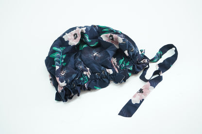 Silk adjustment does not press the hair and sleeping hat, big round hat, real silk hair hat