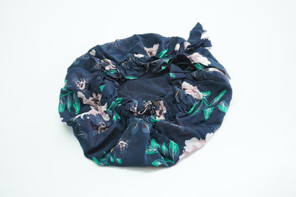 Silk adjustment does not press the hair and sleeping hat, big round hat, real silk hair hat