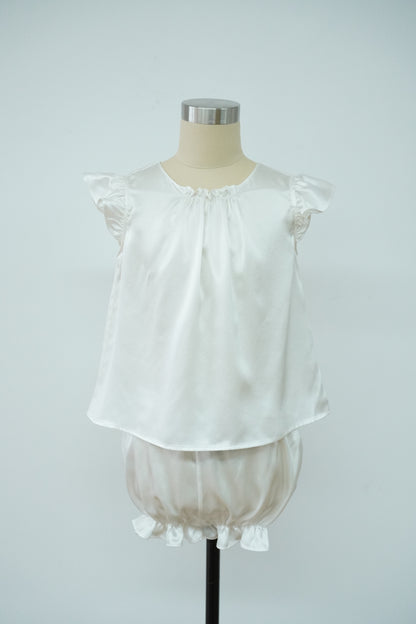 ASNATURE Mulberry silk children pajamas Real spring and summer air -conditioned air -conditioned baby home service split pajamas