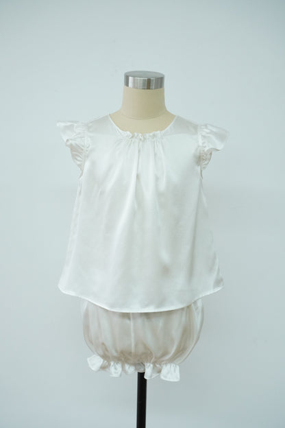 ASNATURE Mulberry silk children pajamas Real spring and summer air -conditioned air -conditioned baby home service split pajamas