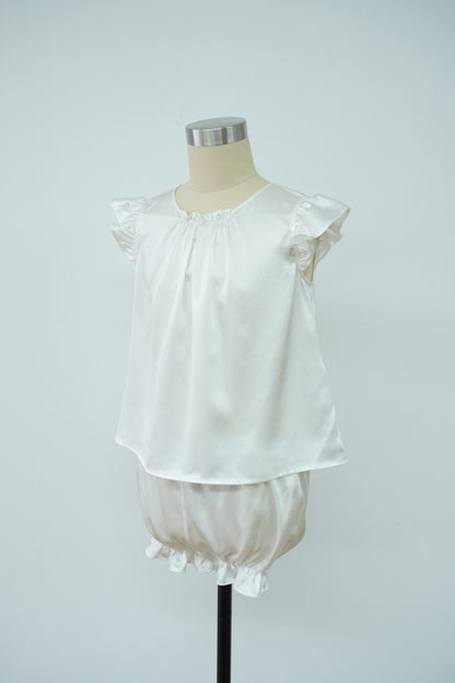 ASNATURE Mulberry silk children pajamas Real spring and summer air -conditioned air -conditioned baby home service split pajamas