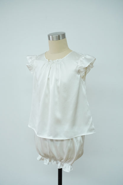ASNATURE Mulberry silk children pajamas Real spring and summer air -conditioned air -conditioned baby home service split pajamas